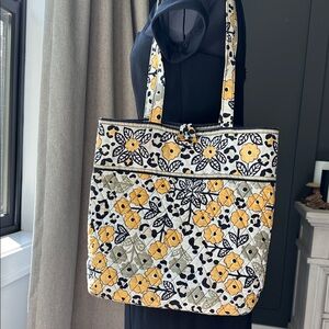 Vera Bradley Yellow and Black Floral Tote
